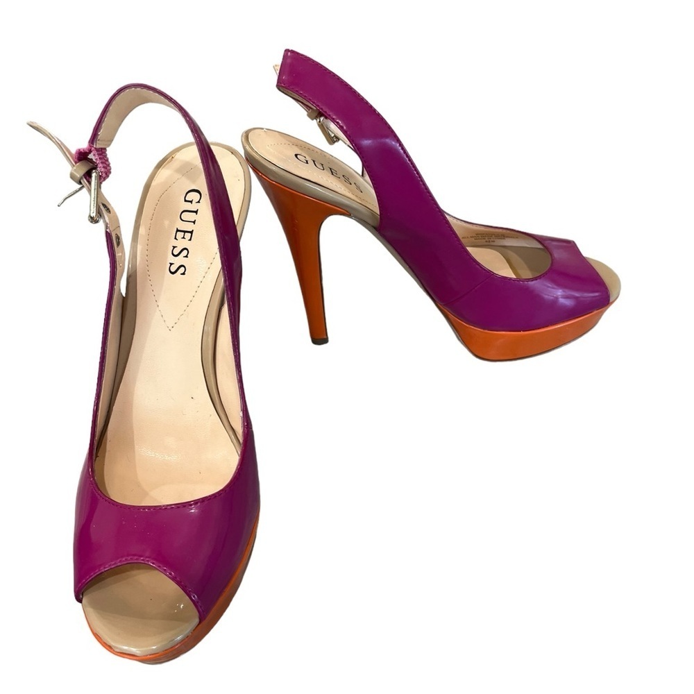 EUC! Guess ColorBlock Heels, Size 6.5 - Picture 4 of 5